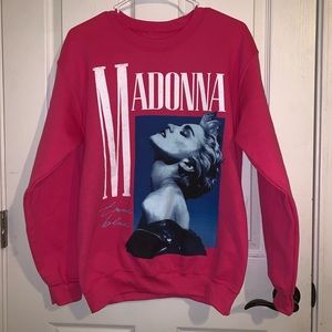 Madonna hot pink crew neck sweater!